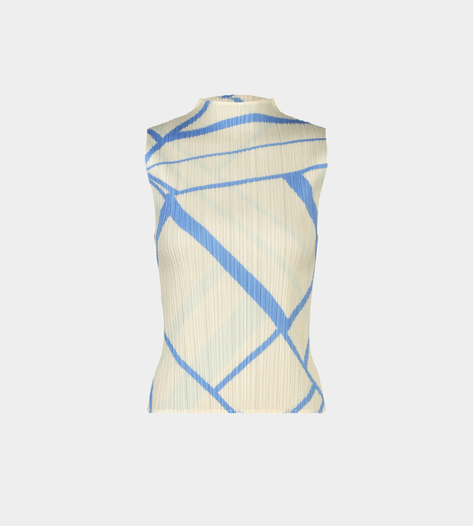 PLEATS PLEASE ISSEY MIYAKE - Fold-line Sleeveless Top White
