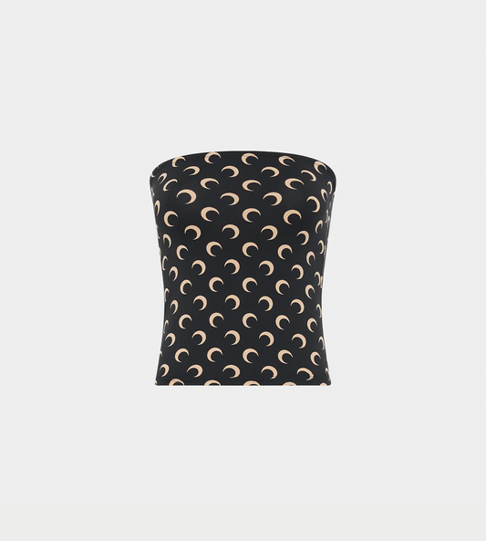 MARINE SERRE - Moon Printed Jersey Tubed Top Blk