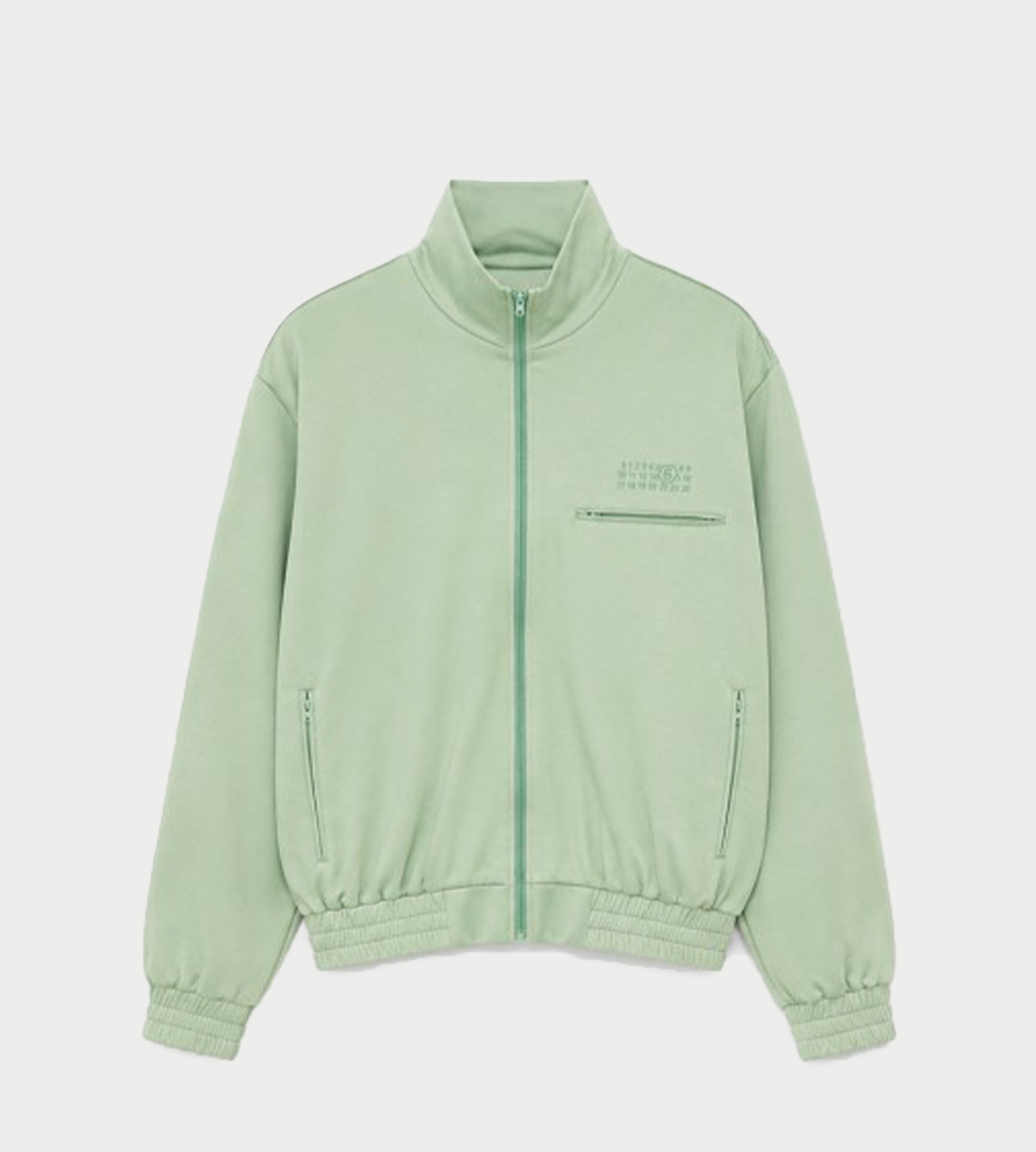 MM6 MAISON MARGIELA - Logo-embroidered Zip-up Sweat Jacket Mint