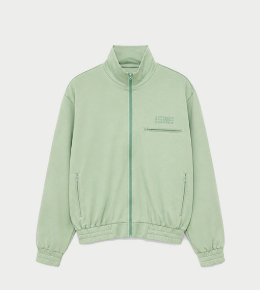 MM6 MAISON MARGIELA - Logo-embroidered Zip-up Sweat Jacket Mint