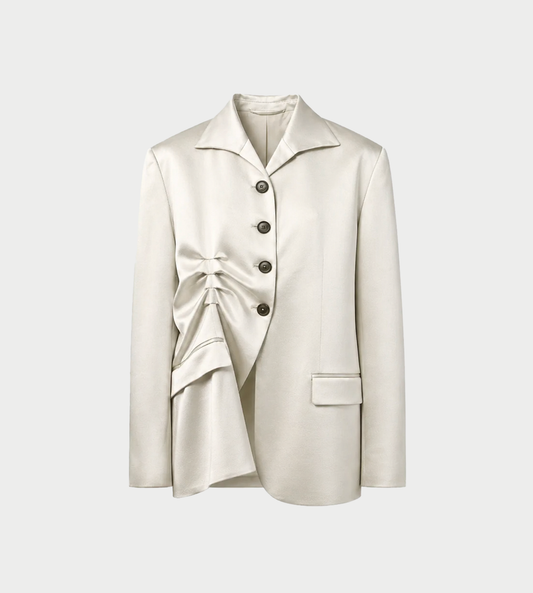AVAVAV - Betty Pleated Blazer Satin White 