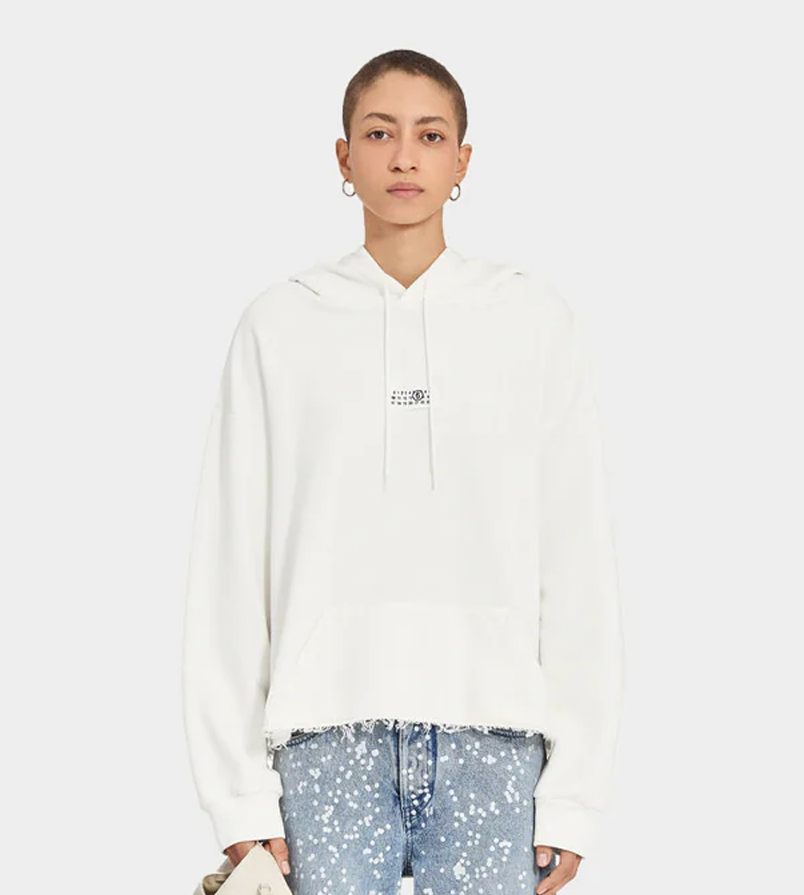 Motif Unbrushed Hoodie White