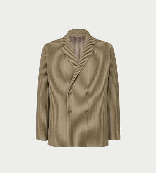 HOMME PLISSE ISSEY MIYAKE - Double-breasted Pleated Jacket Riverside Grey