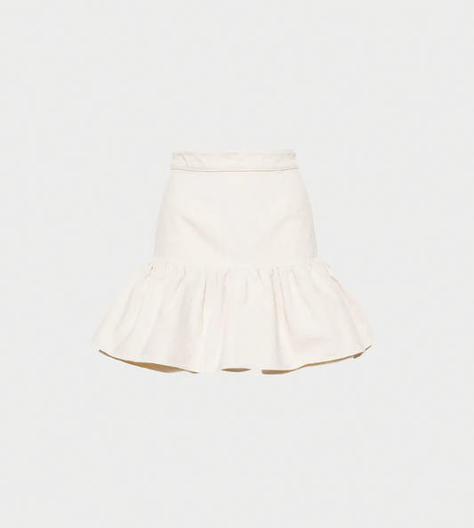 Patou - Ruffle Mini Skirt Natural
