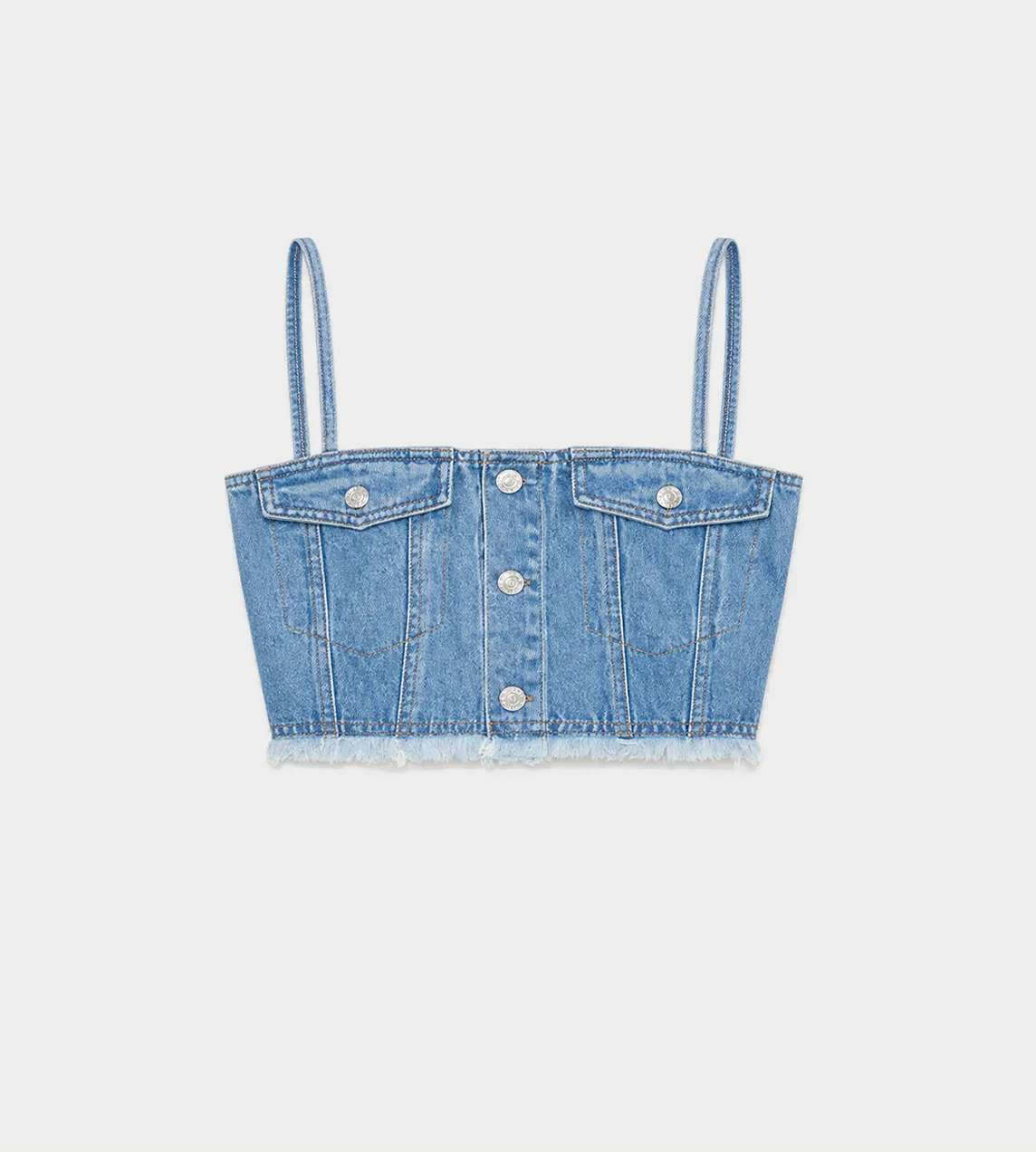 System - Raw Cut Denim Tank Top Navy