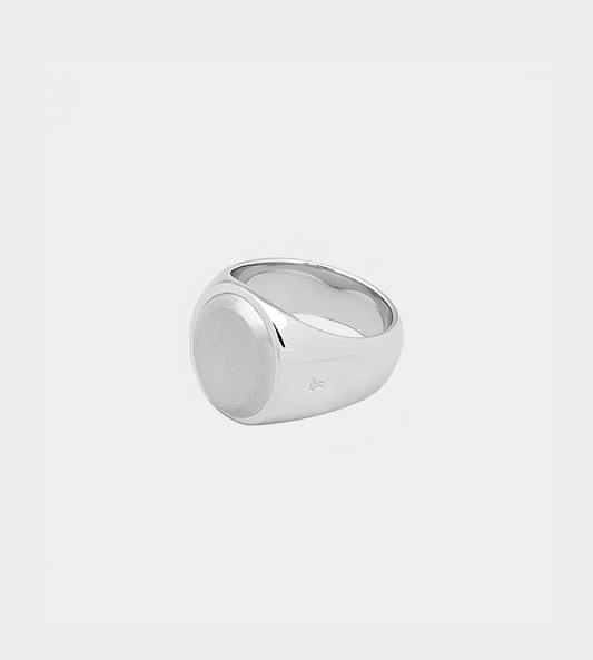 Tom Wood - Small Oval Silver Top Signet Ring