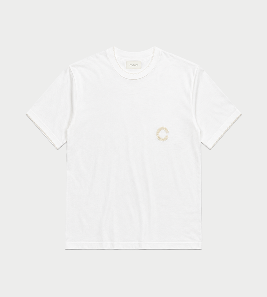 Carbone - Embroidered "C" T-Shirt Off White
