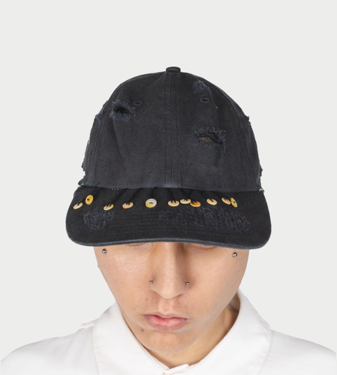 Hanging Button Hat Black