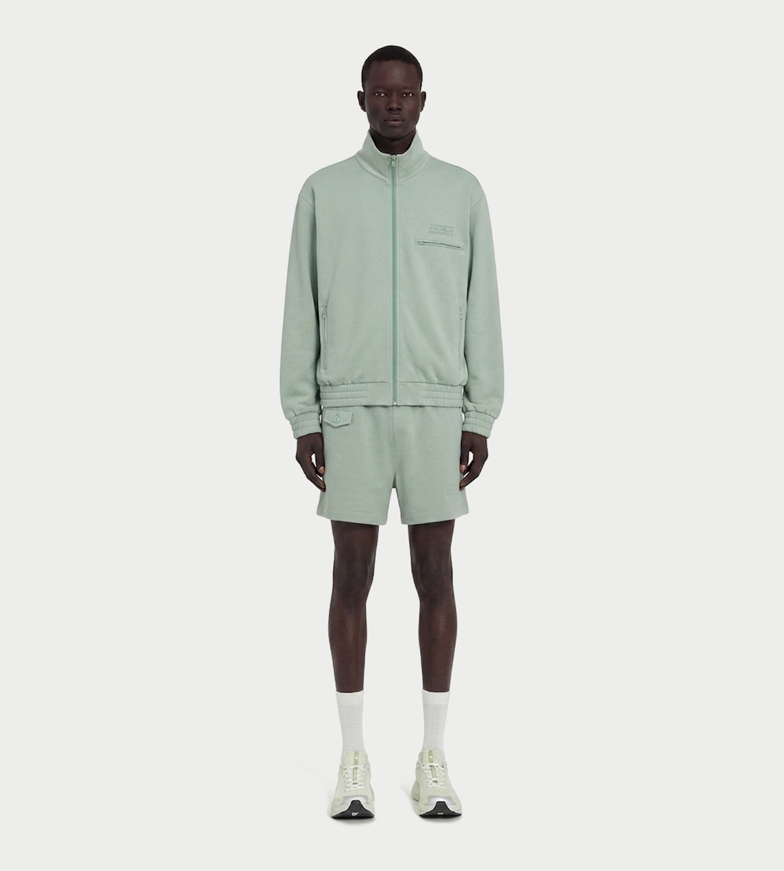 Logo-embroidered Zip-up Sweat Jacket Mint