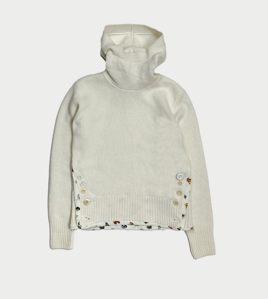 UNDERCOVER - Wool-angora Hooded Sweater White