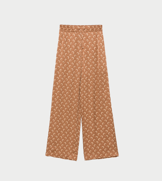MARINE SERRE - Moon Satin Drawstring Trousers Camel