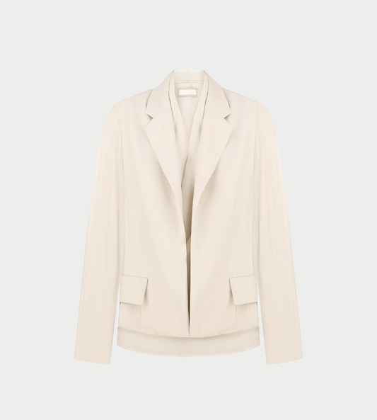 LITKOVSKA - Layered Tucked-Hem Jacket Ivory