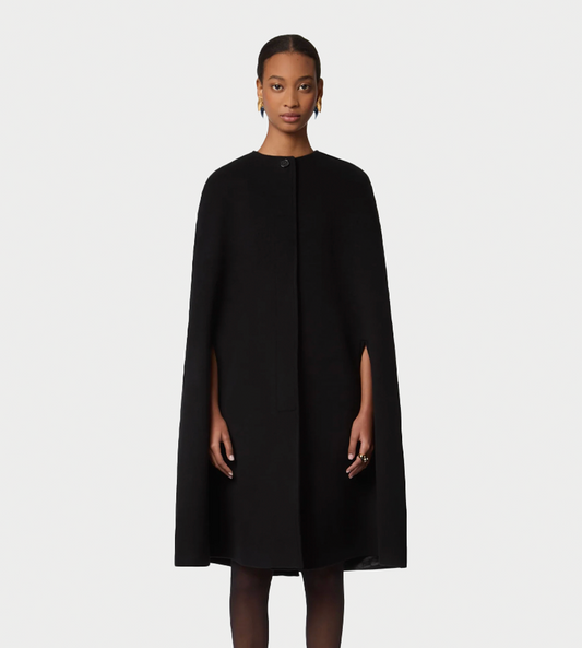 NINA RICCI - Tailored Wool Cape Blk