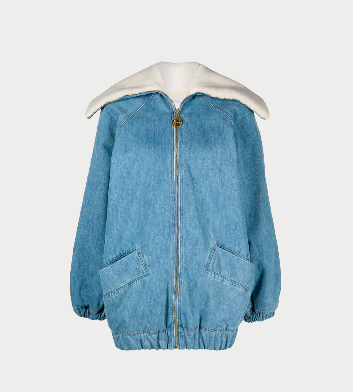 Ovrsd Denim Shearling Jacket Blue