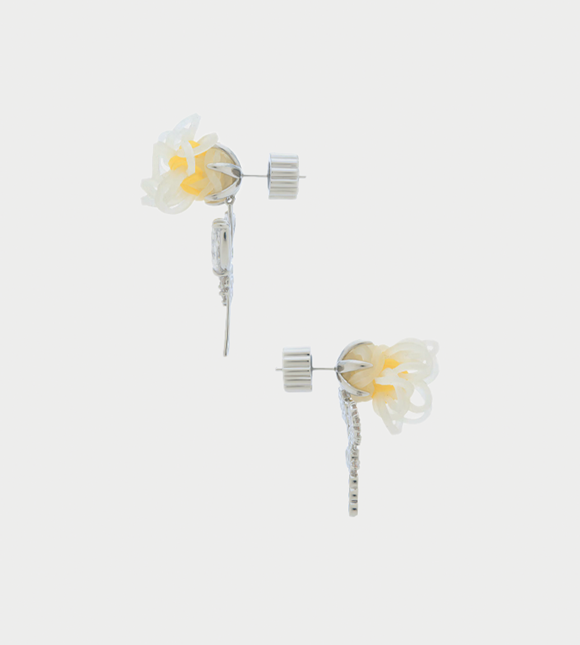 YVMIN - Rubber Band Flower Gemstone Stud Earrings Yellow