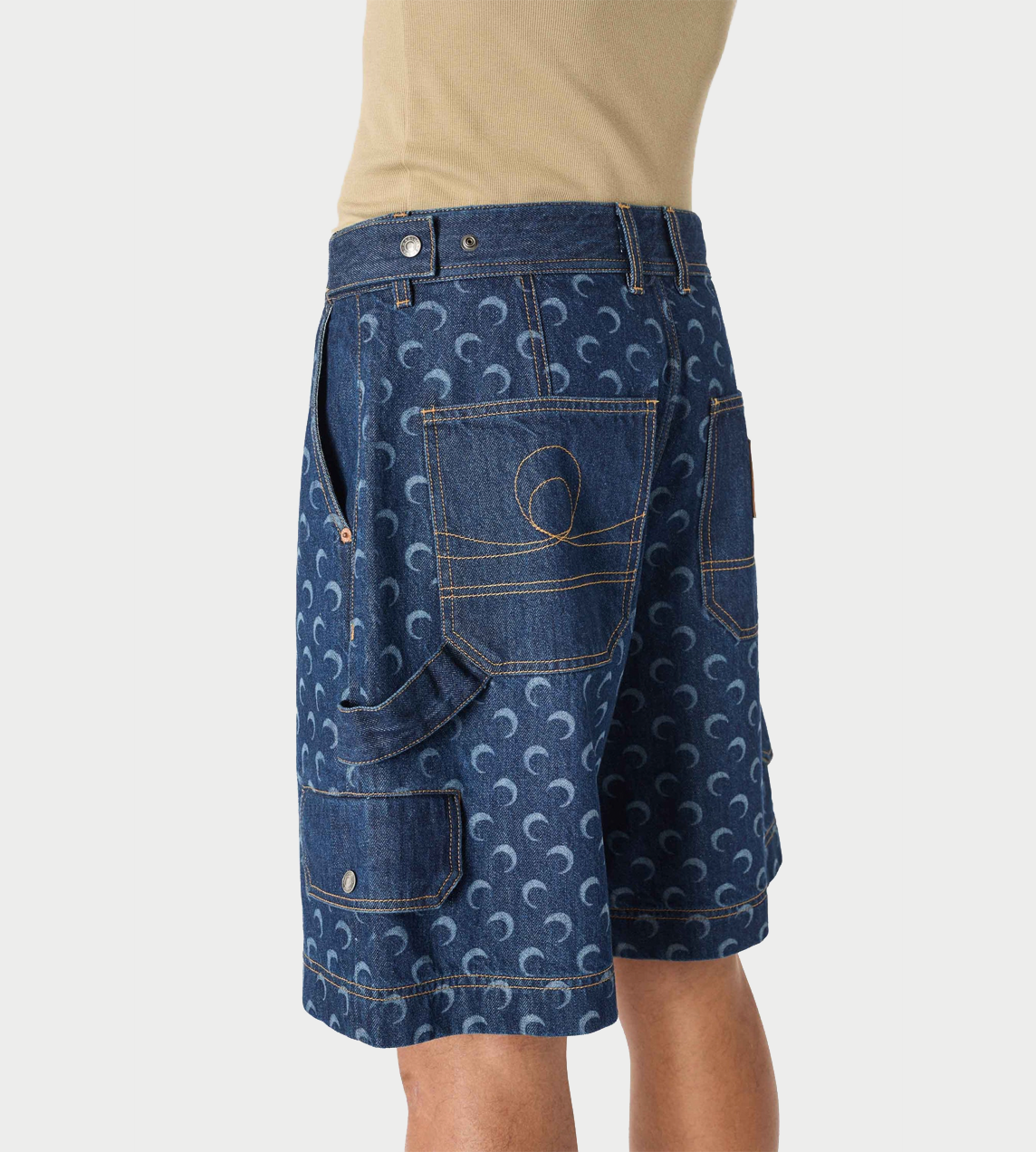 Denim Bermuda With Pockets Blue