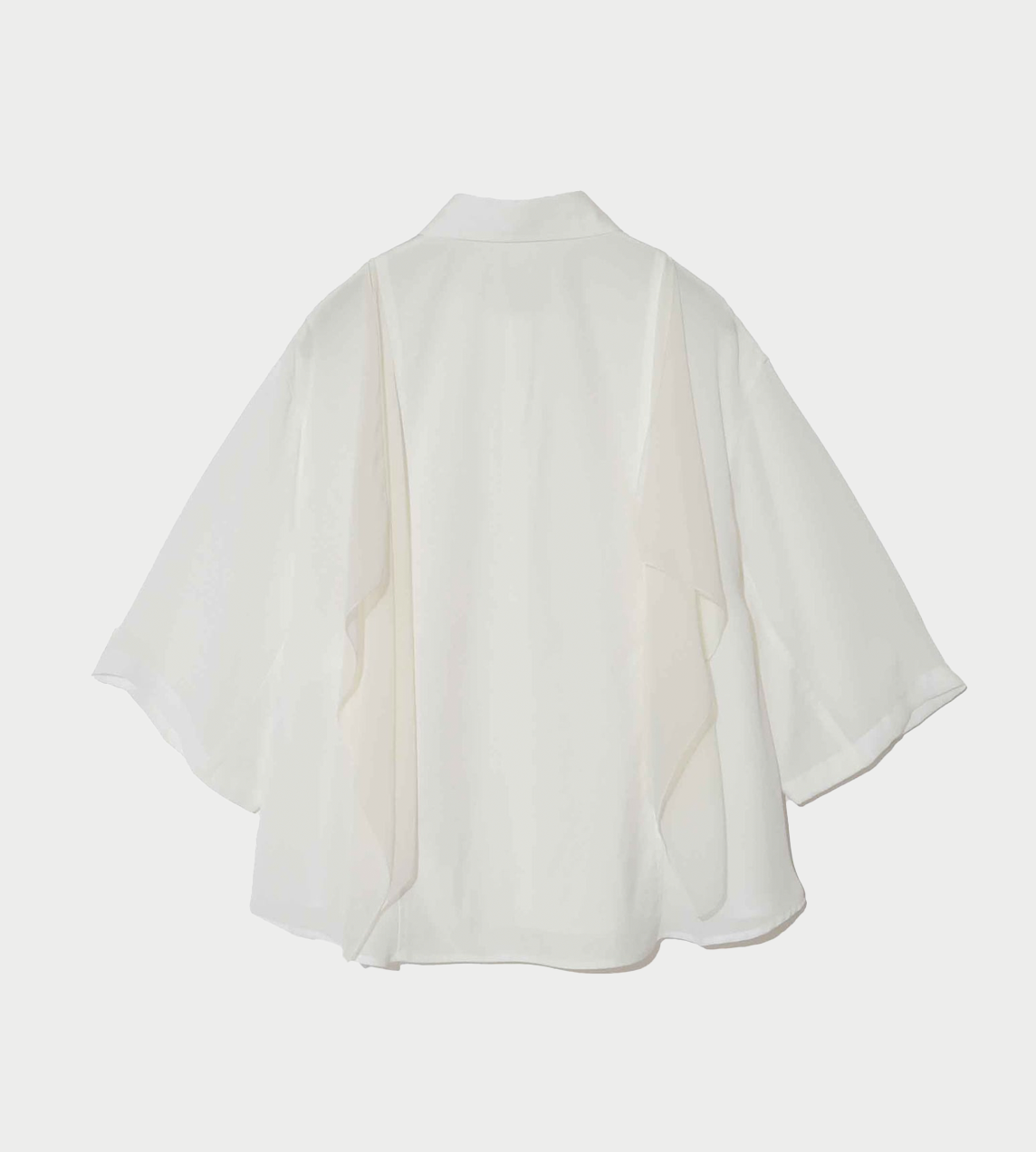 Layered Panel Short Sleeve Shirt White