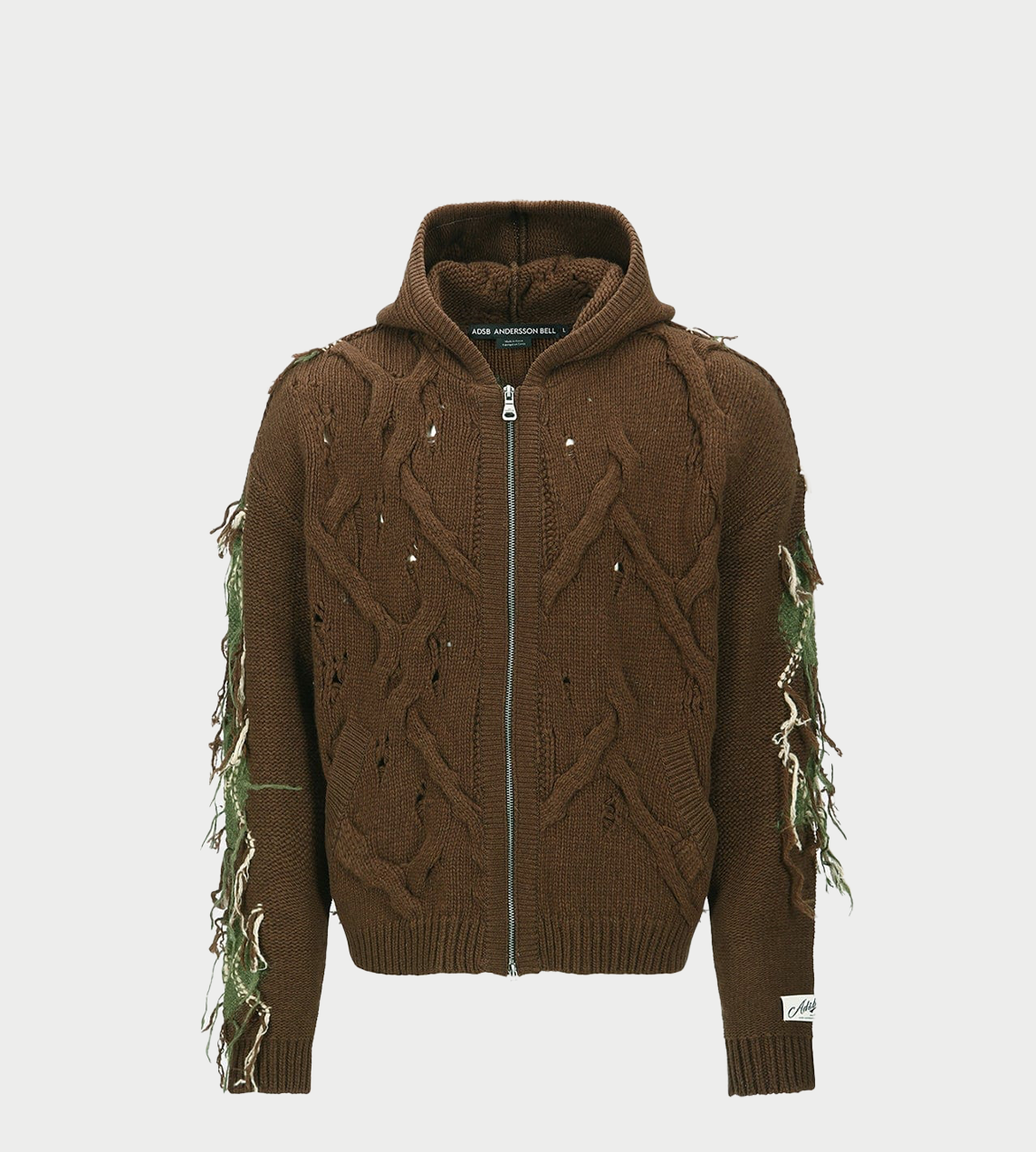 ANDERSSON BELL - Unisex Argyle Fisherman Hood Zip-up Brown