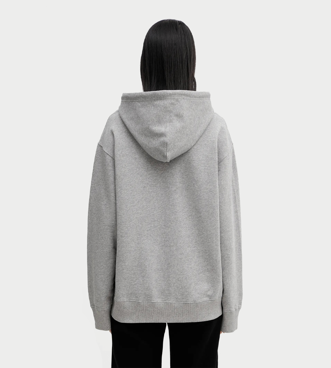 Jacquard Label Hooded Sweatshirt Grey