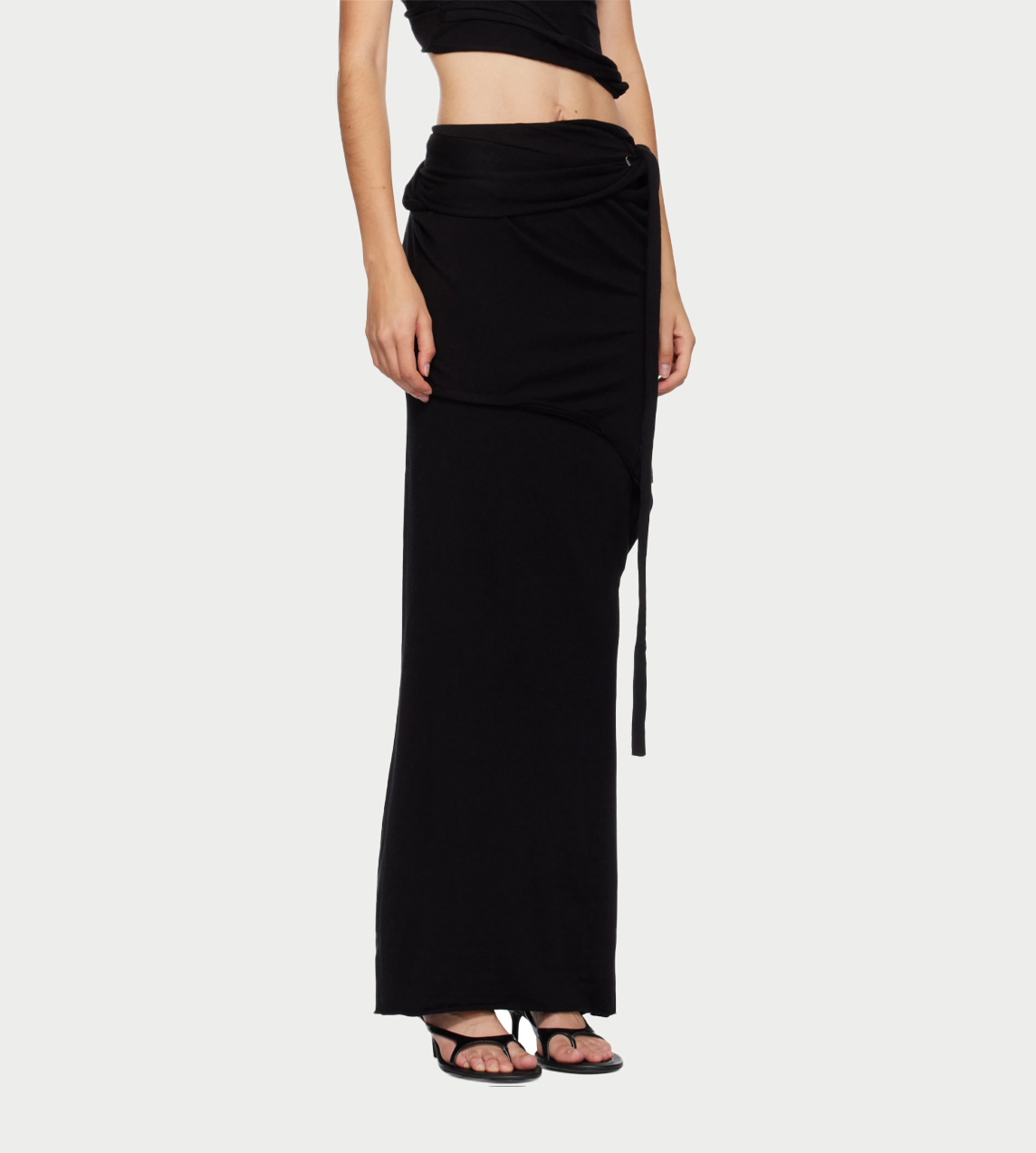 Lounge Drape Skirt Blk