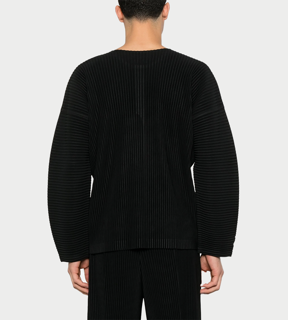 Homme Plisse Issey Miyake  - Long Sleeve Henley Tee Blk