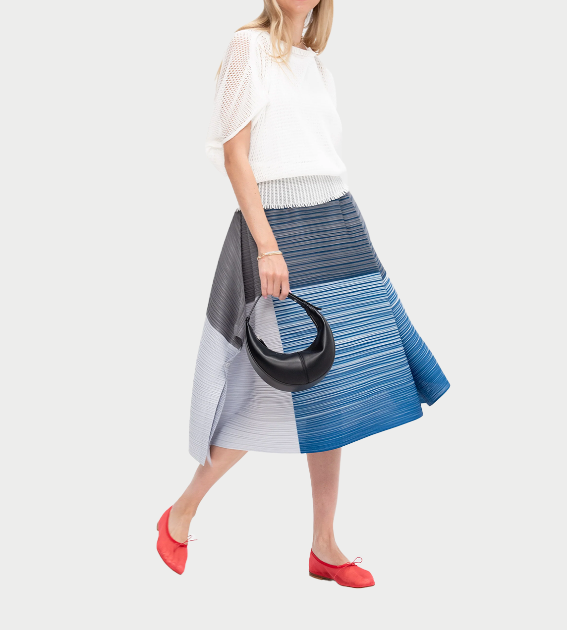 PLEATS PLEASE ISSEY MIYAKE - Photon Bounce Skirt Blue