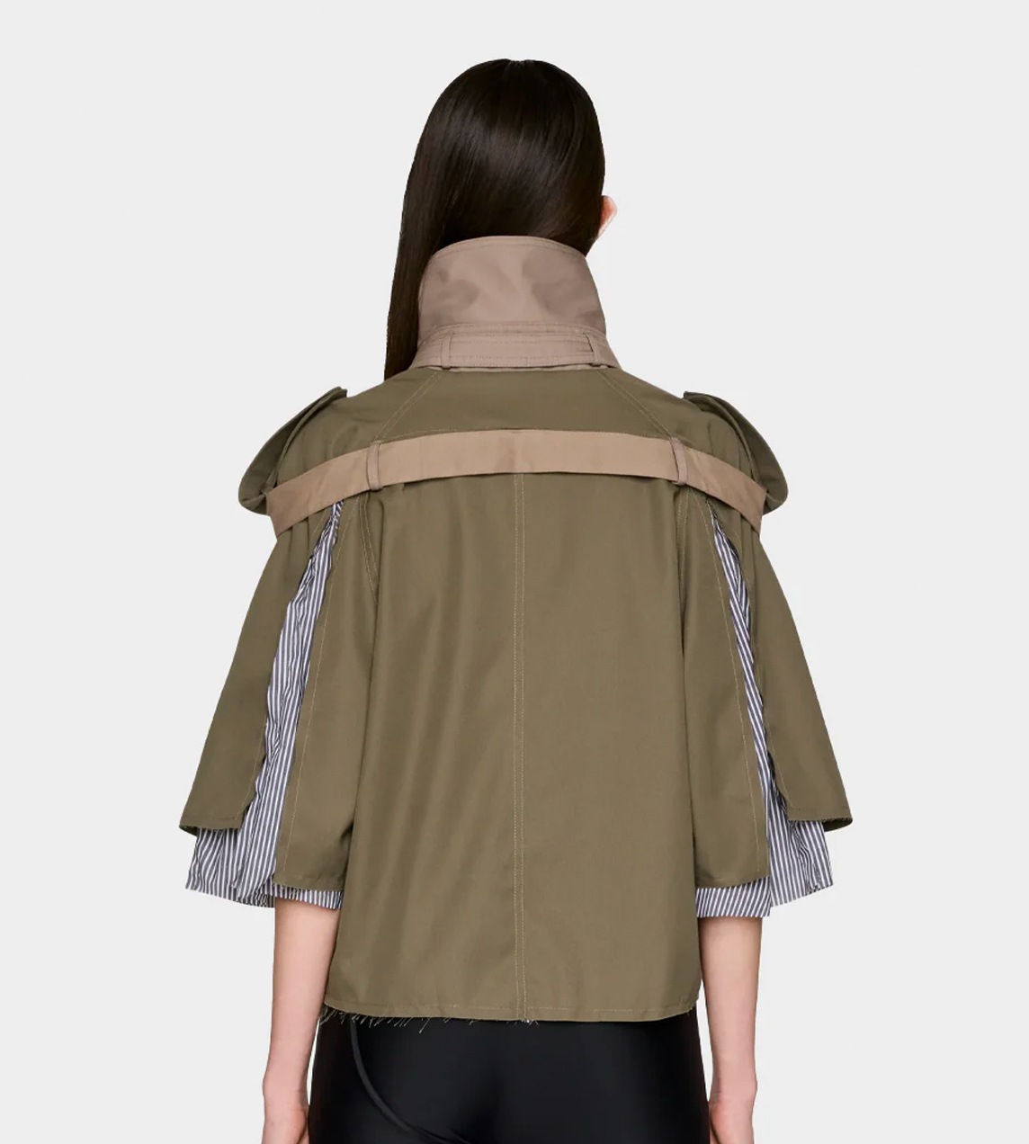 Cropped Trench Jacket Green