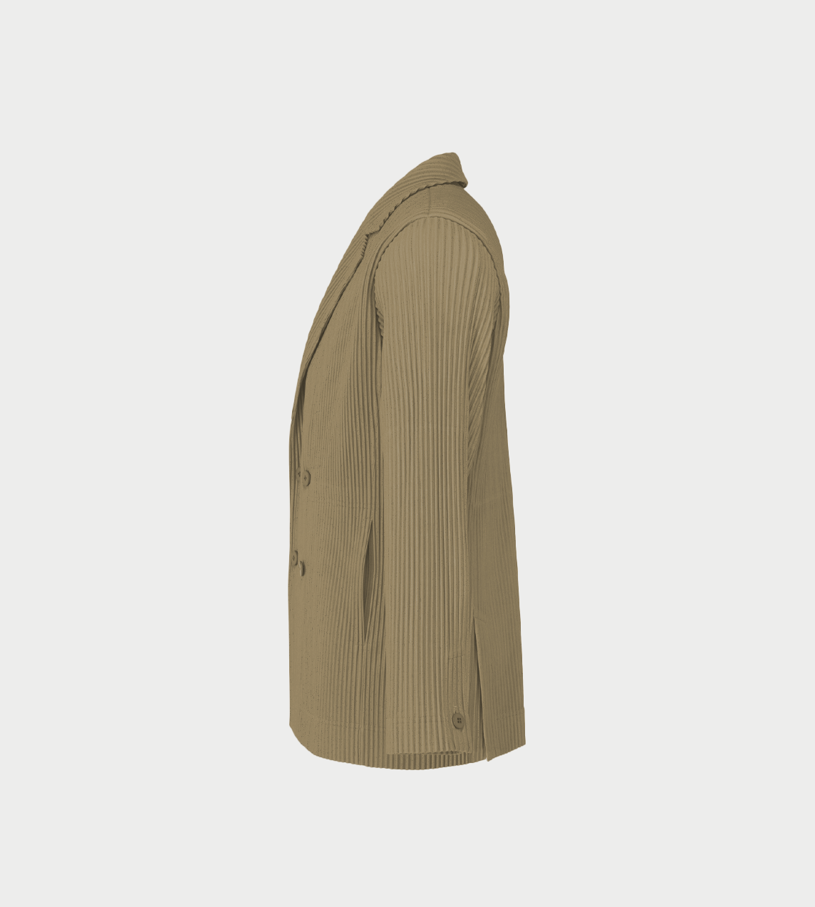 HOMME PLISSE ISSEY MIYAKE - Double-breasted Pleated Jacket Riverside Grey