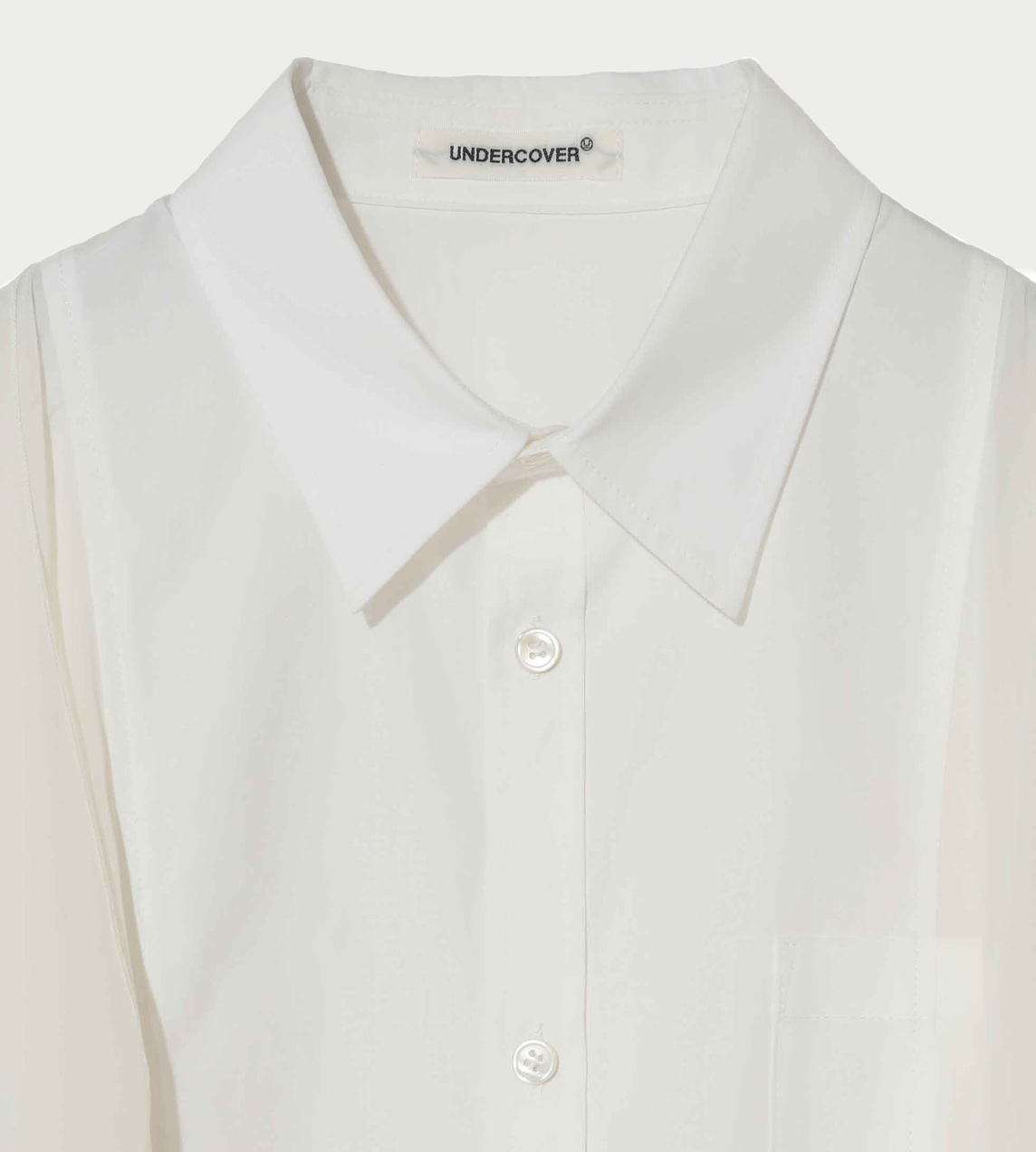 Layered Panel Short Sleeve Shirt White