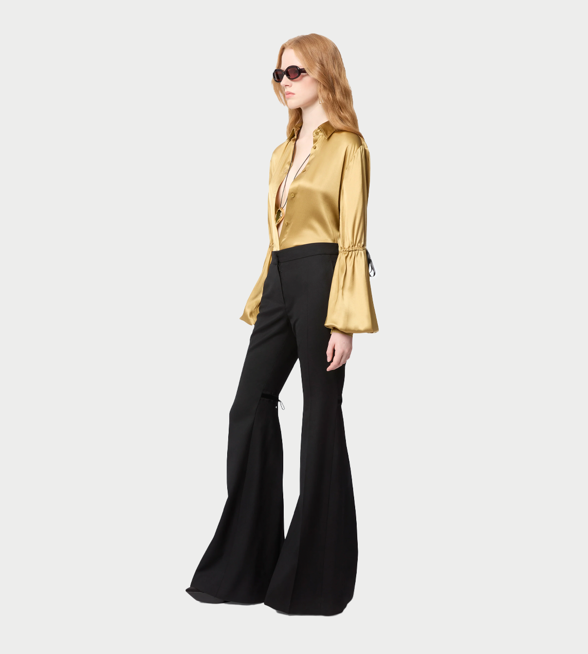 NINA RICCI - Bow-detail Flared Trousers Blk