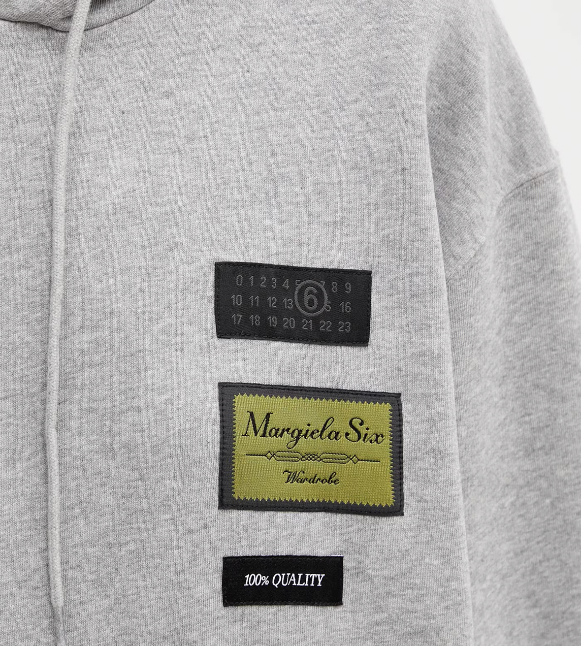 Jacquard Label Hooded Sweatshirt Grey
