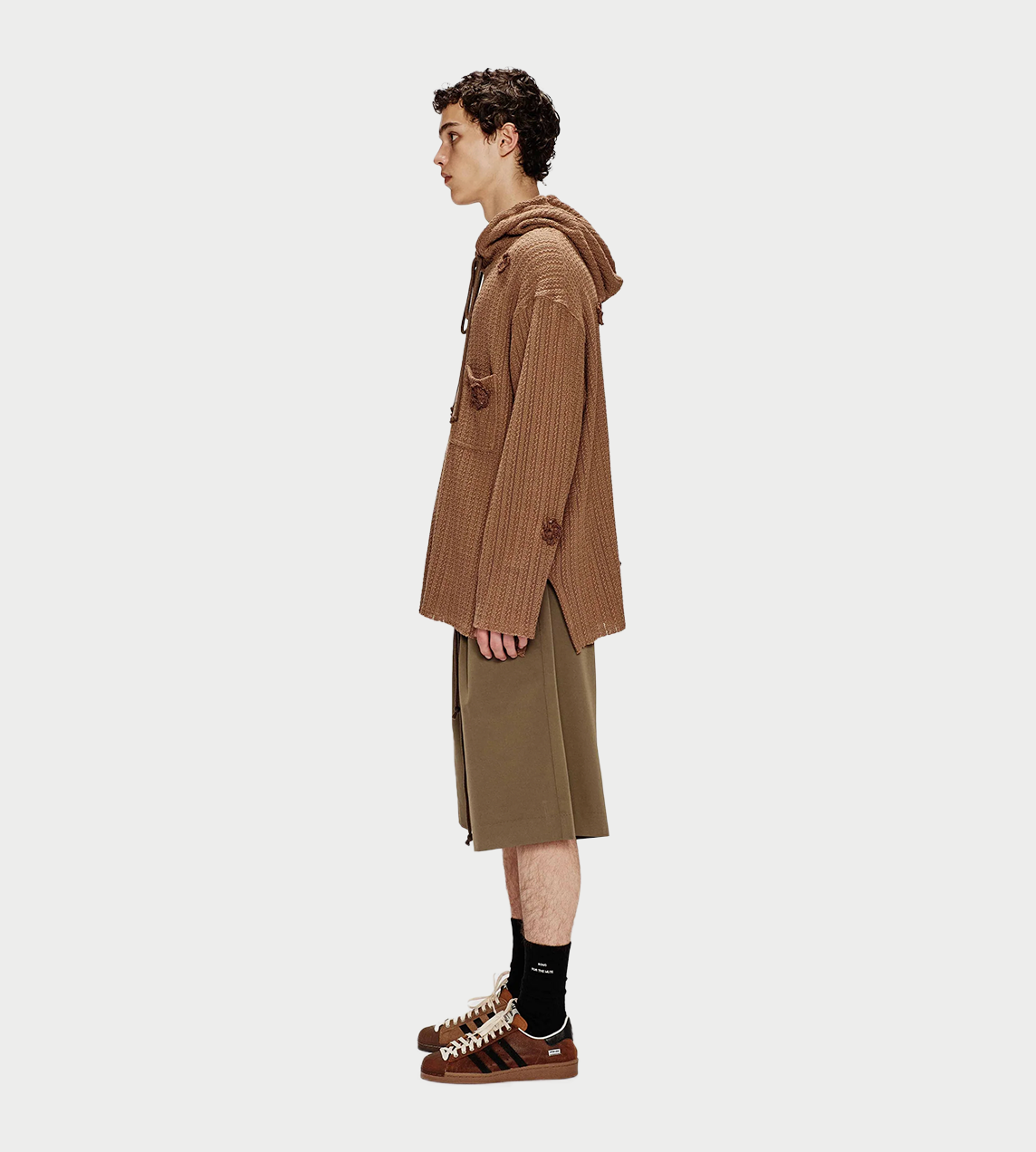 SONG FOR THE MUTE - "Daisy" Raw Patch Pocket Hoodie Sand