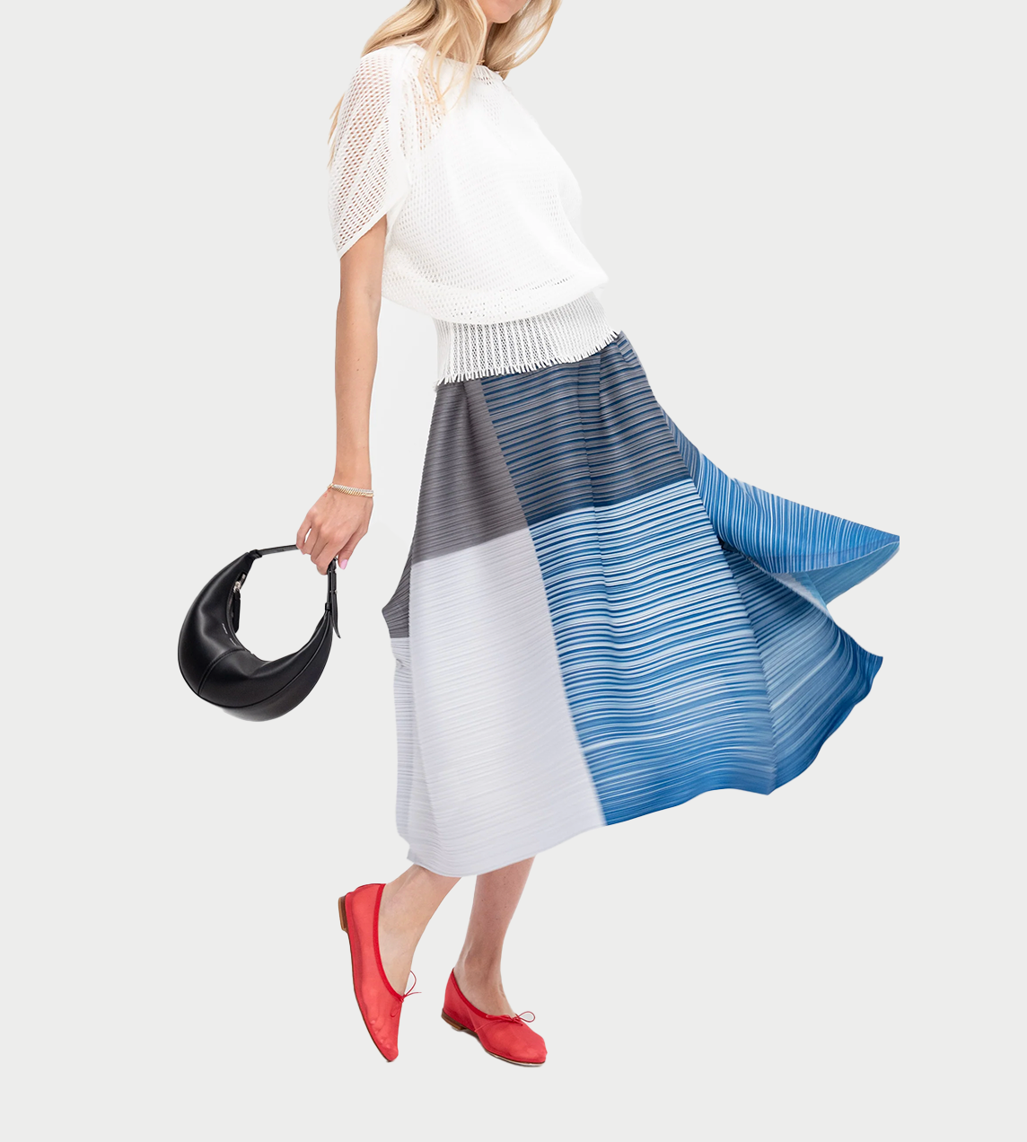 PLEATS PLEASE ISSEY MIYAKE - Photon Bounce Skirt Blue