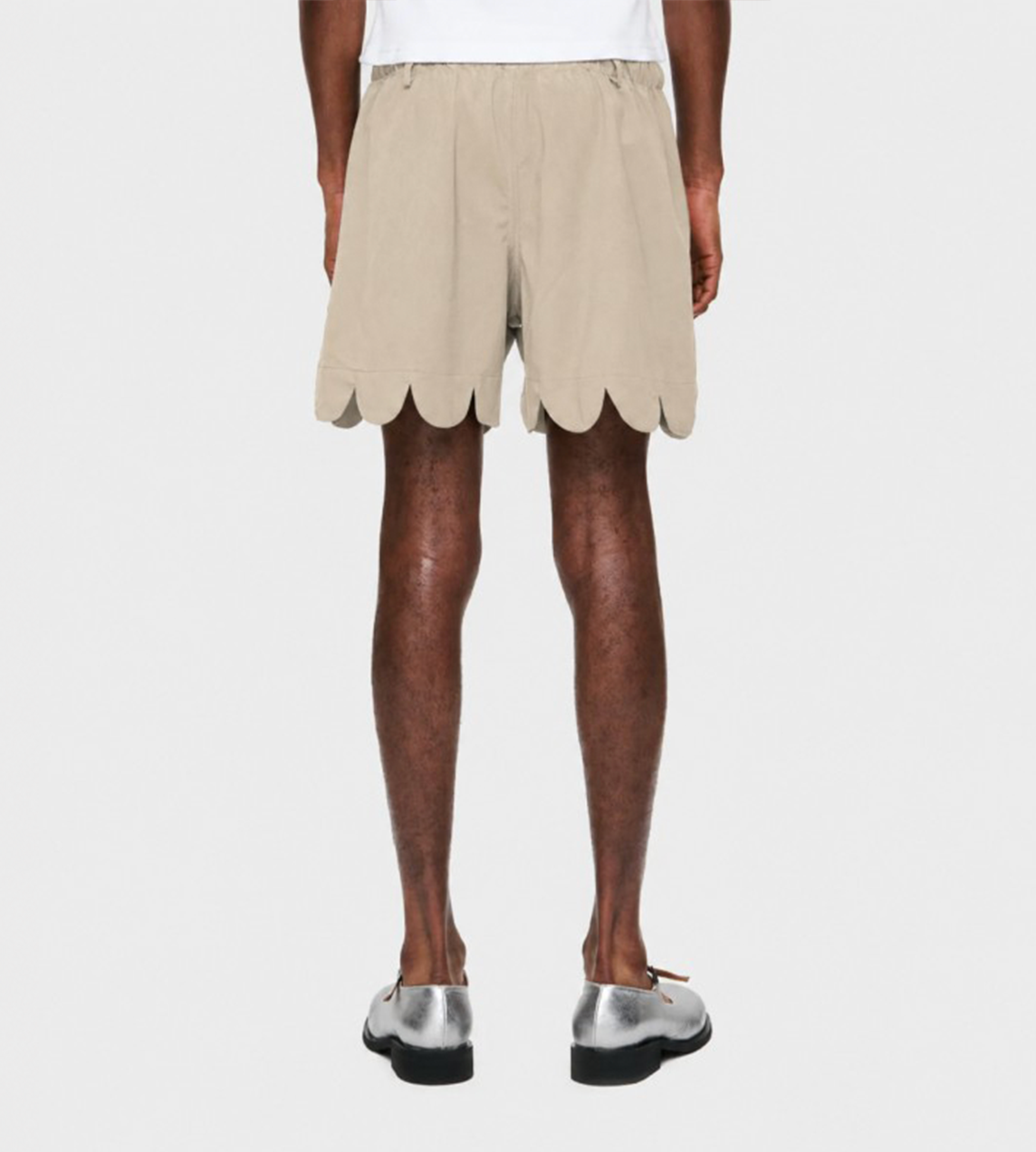 Formal Scalloped Boxer Shorts Beige