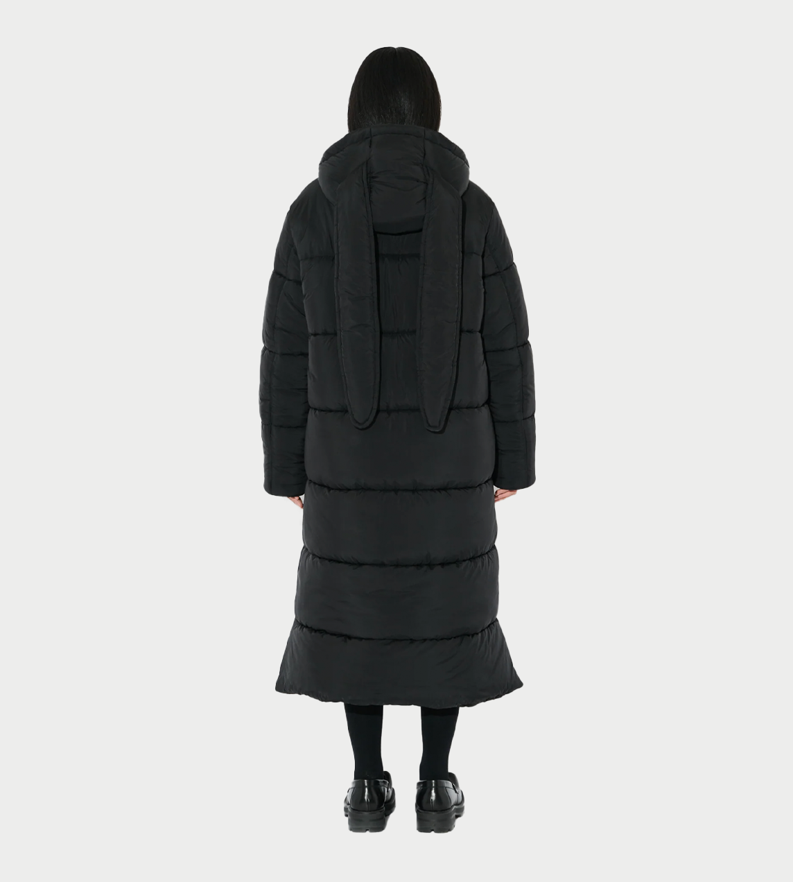 Long Bunny Puffer Jacket Blk