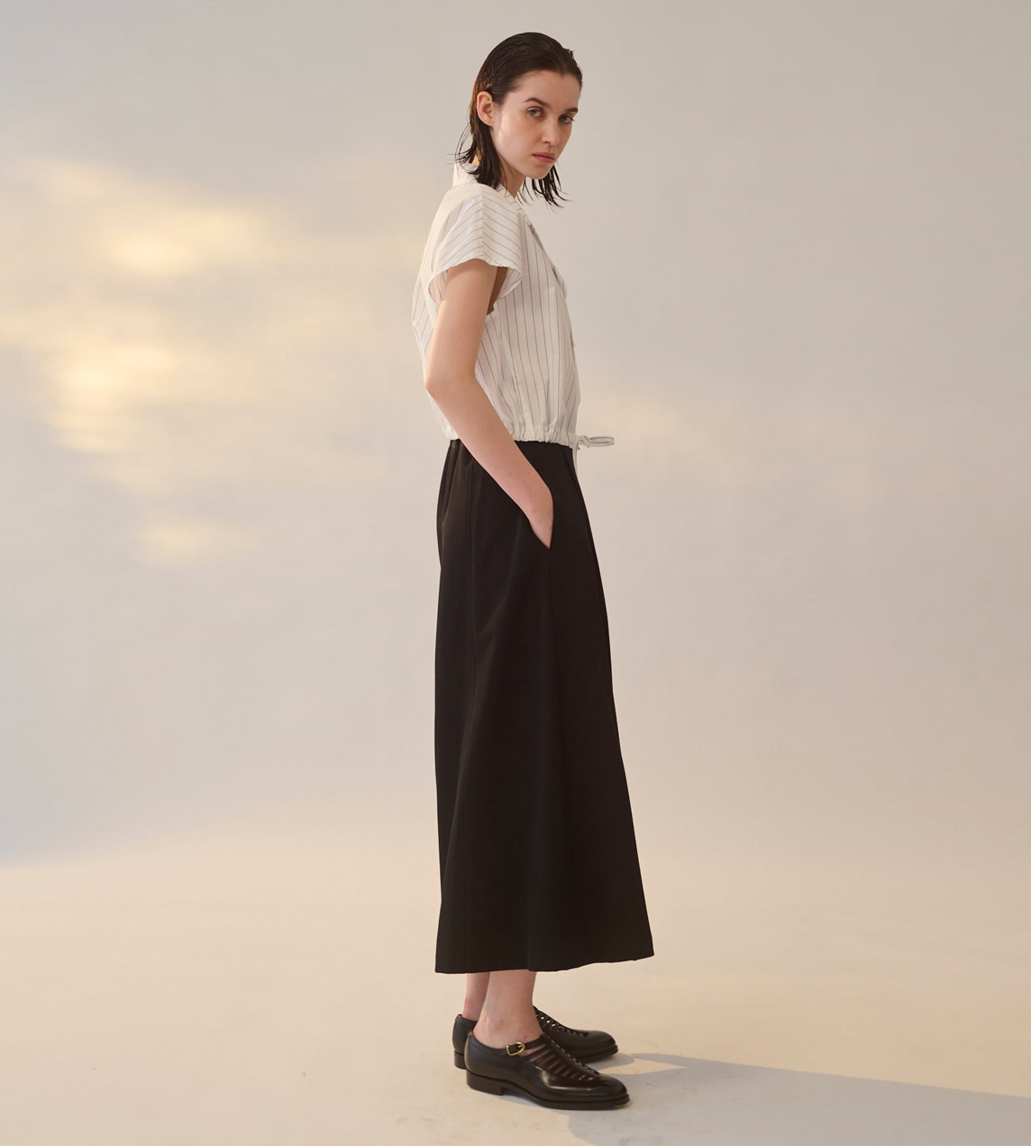 Slit Culottes Blk
