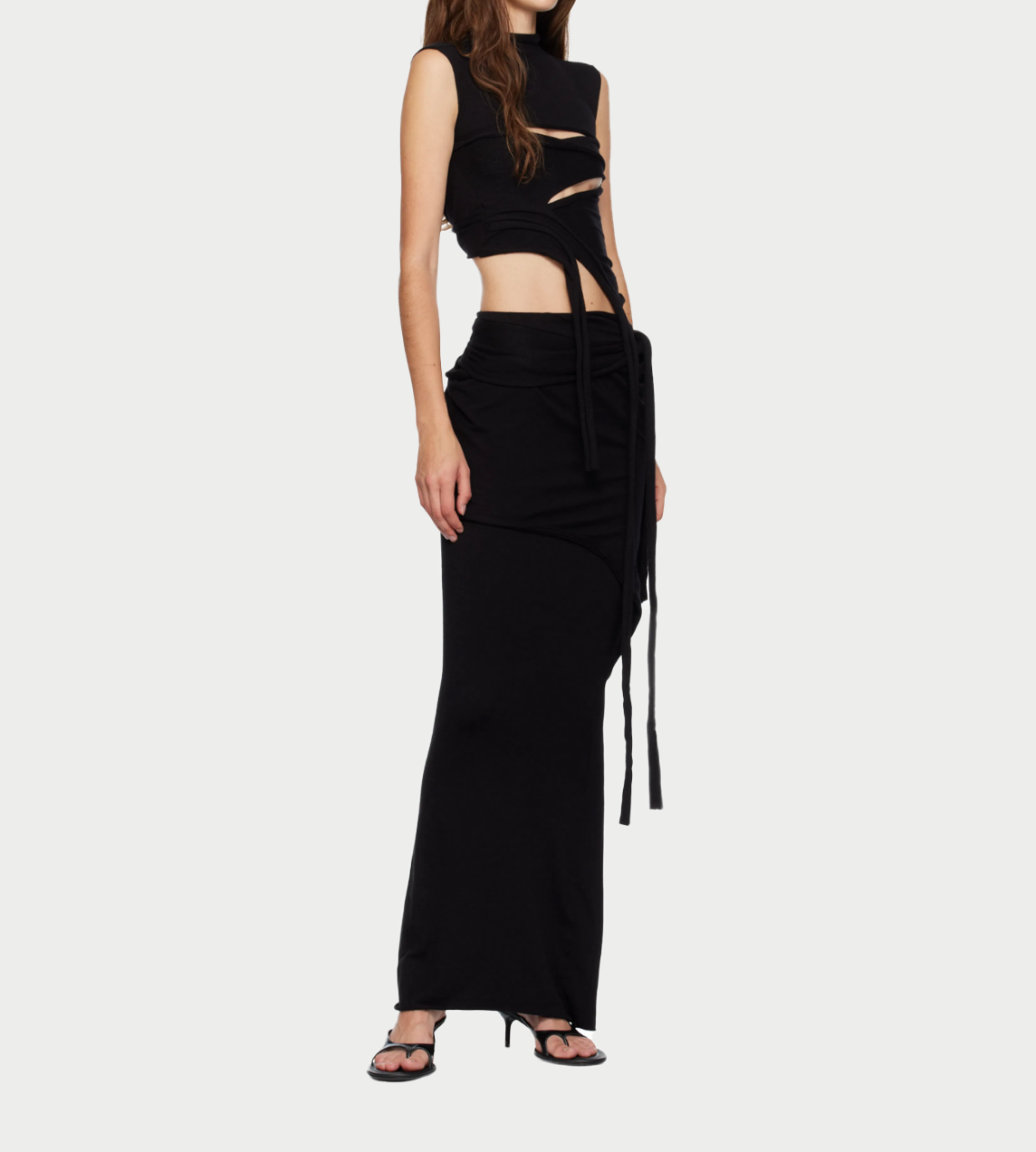 Lounge Drape Skirt Blk