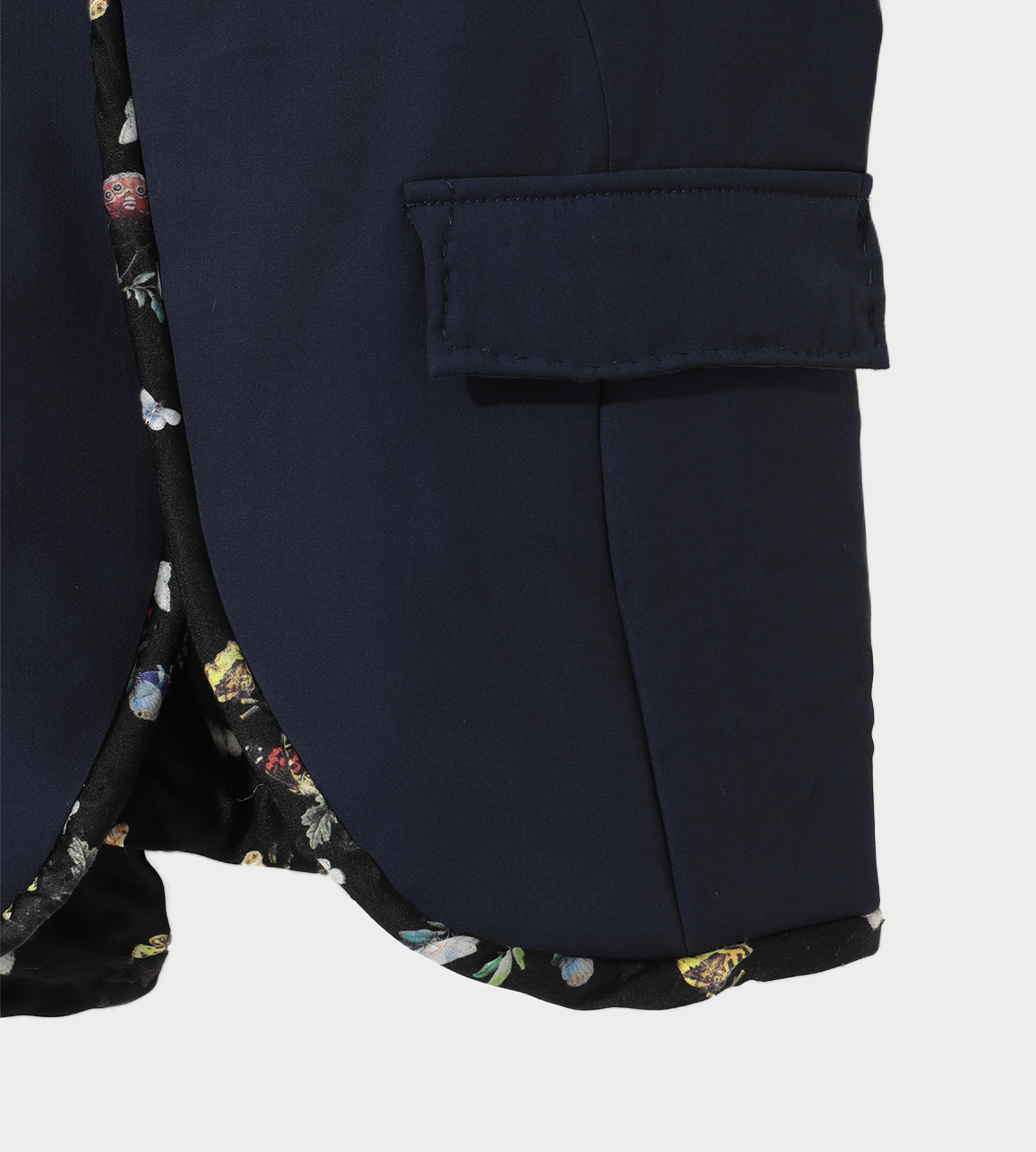 Asymmetric Wool Jacket Navy