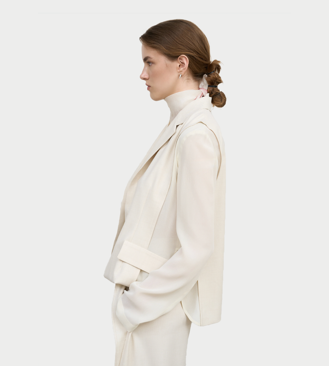LITKOVSKA - Layered Tucked-Hem Jacket Ivory