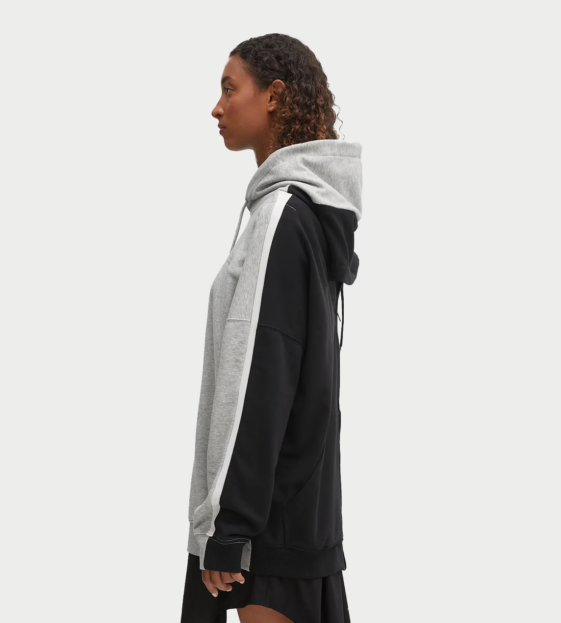 MM6 MAISON MARGIELA - Two Tone Zipped Hoodie Lt Grey