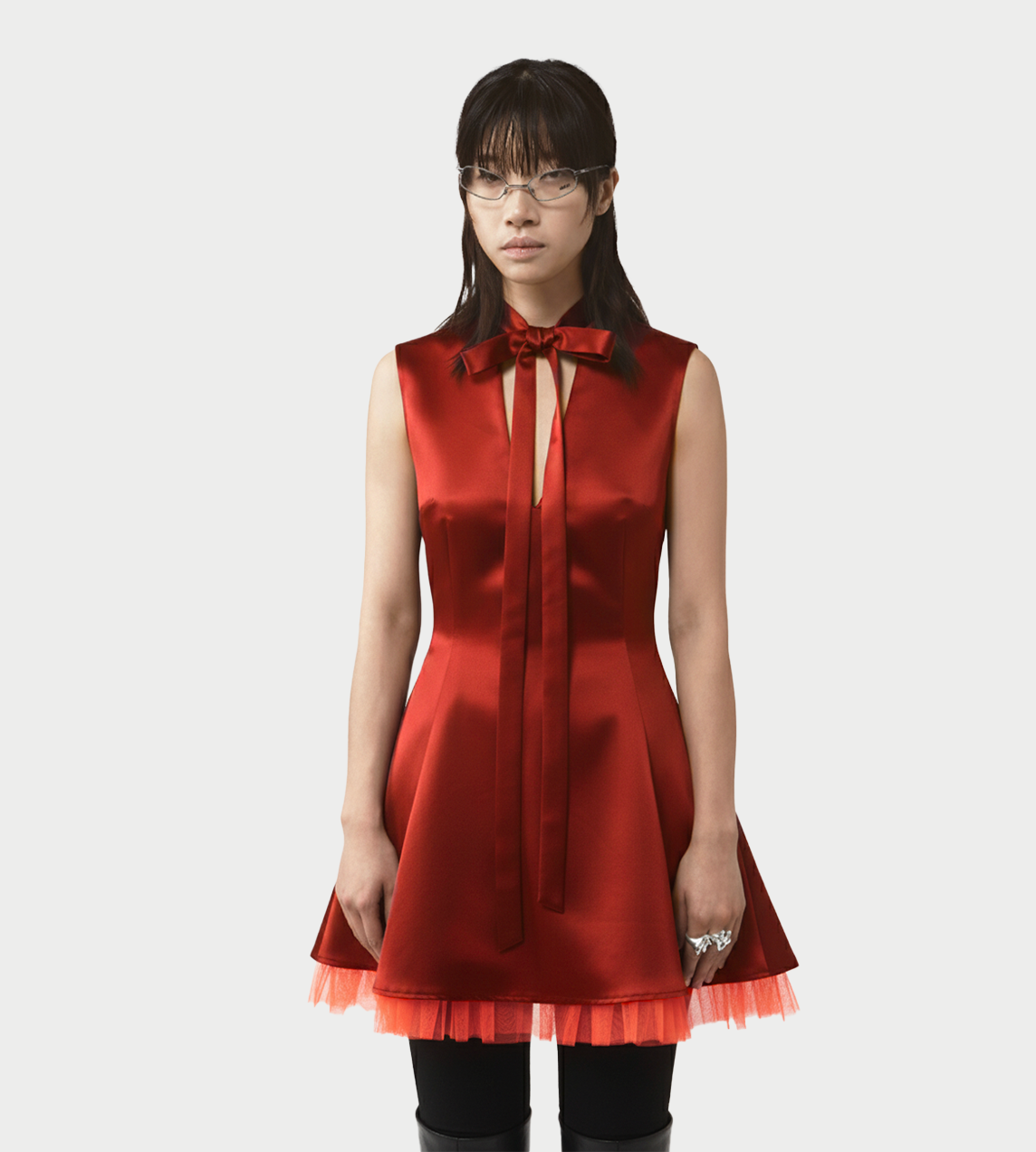 AVAVAV - Debbie Tulle Dress Satin Red 