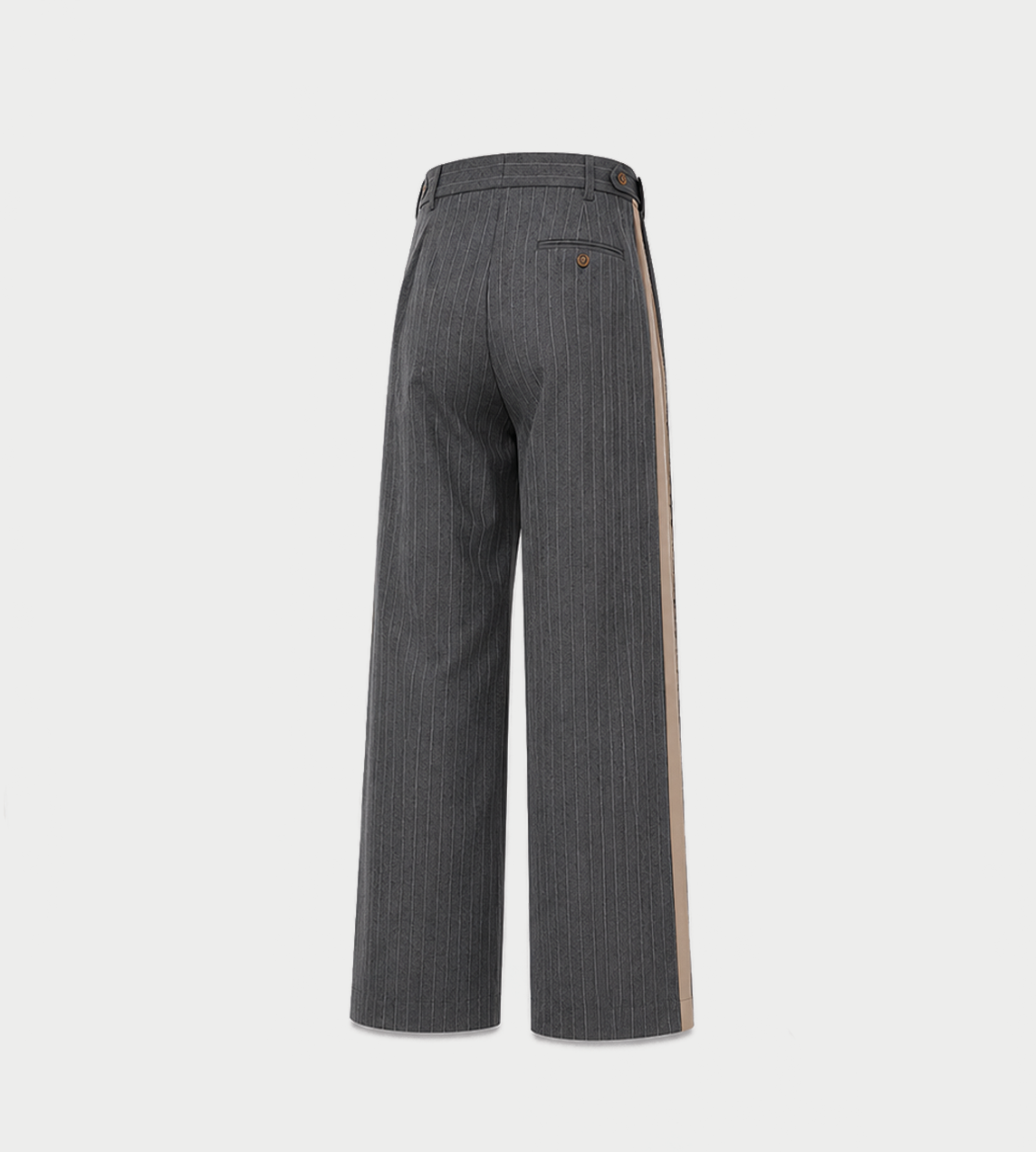 Frayed-Edge Side Stripes Pinstripe Pants