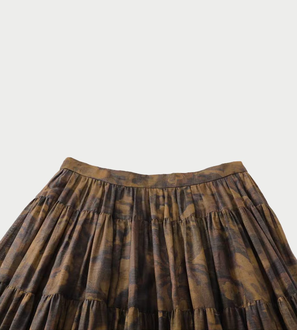 Acanthus Oil Pain Multi-Layer Skirt Tea Brown
