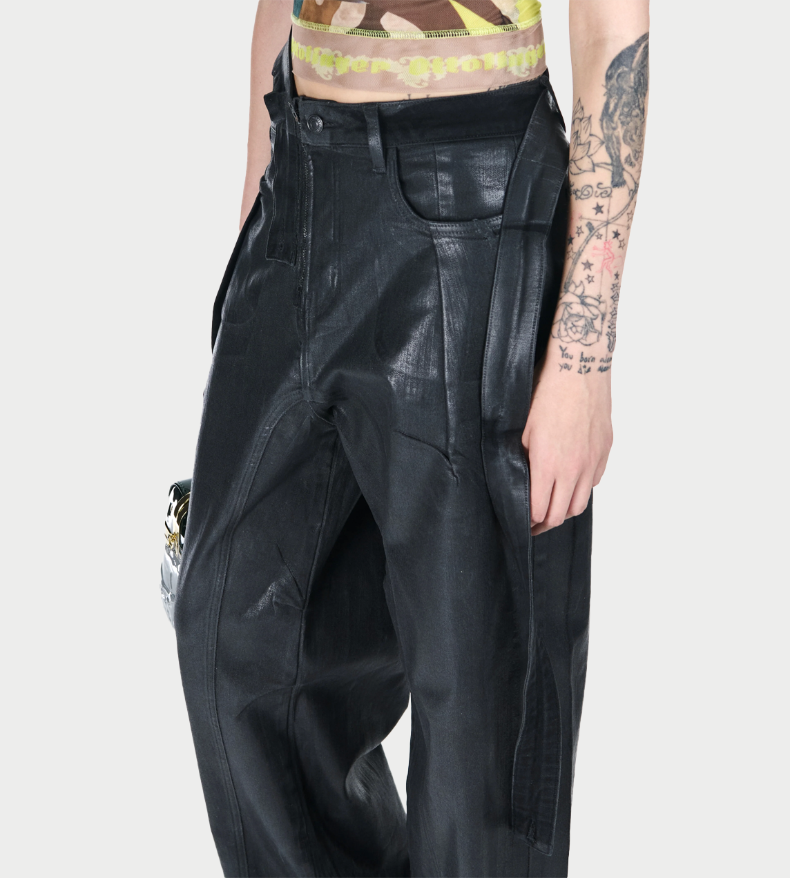 Glazed Baggy Jeans Blk