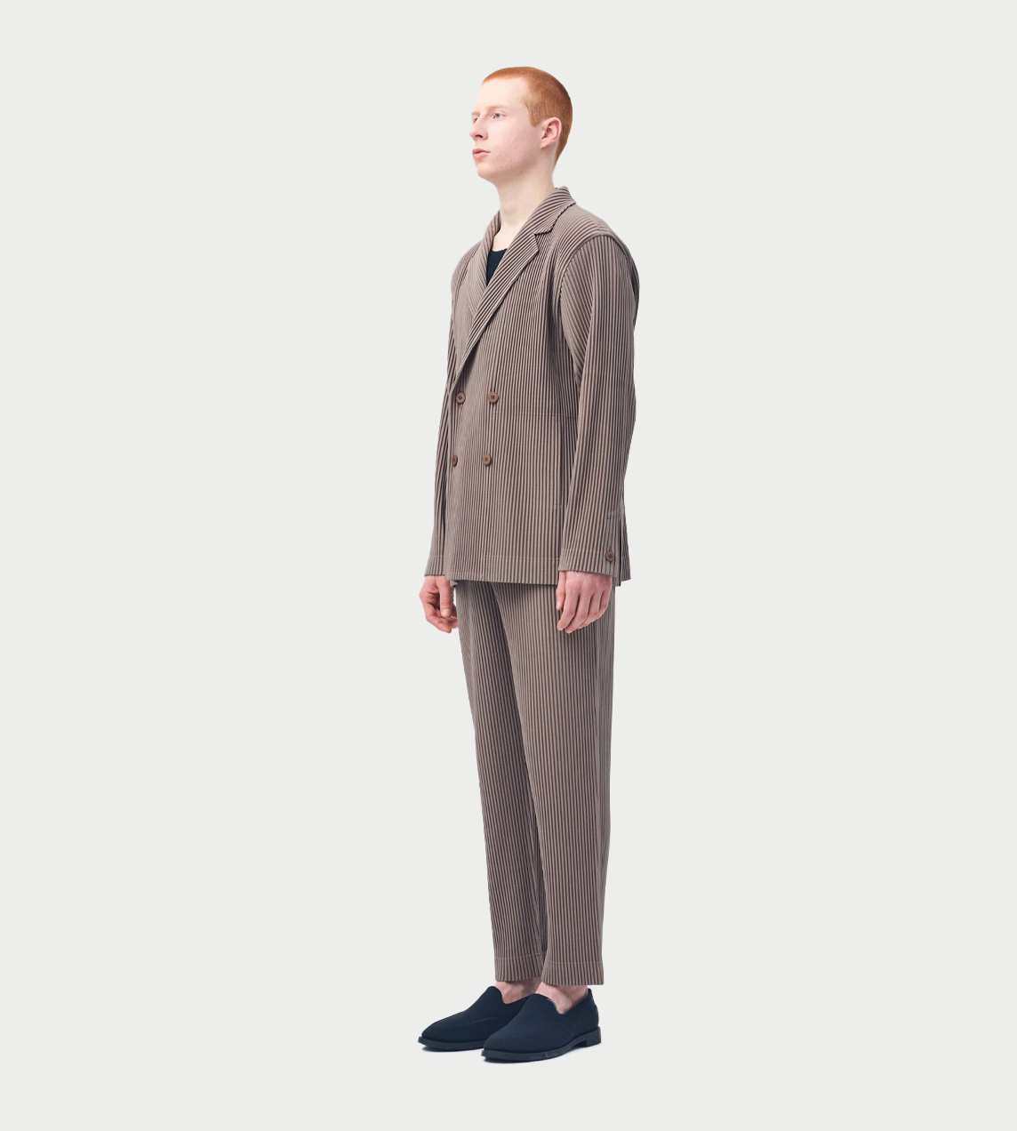 Double-breasted Pleated Jacket Riverside Grey