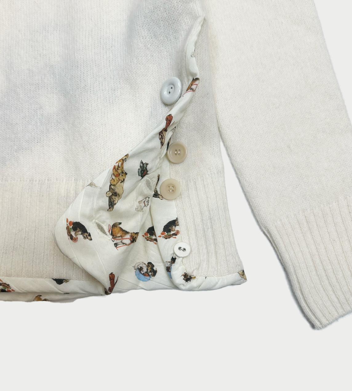 Wool-angora Hooded Sweater White