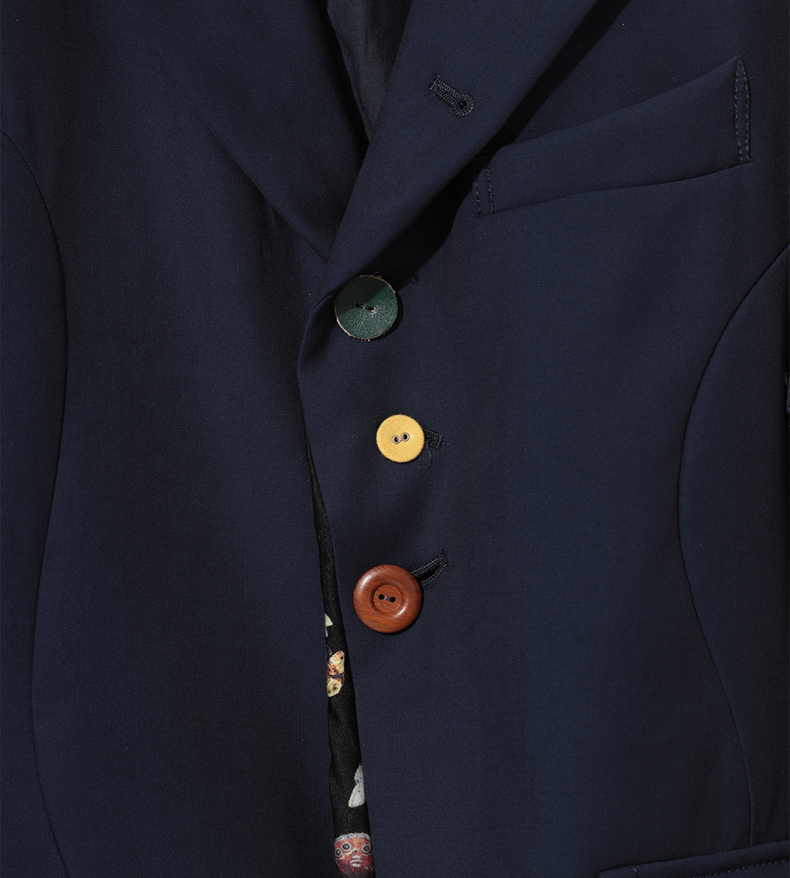 Asymmetric Wool Jacket Navy