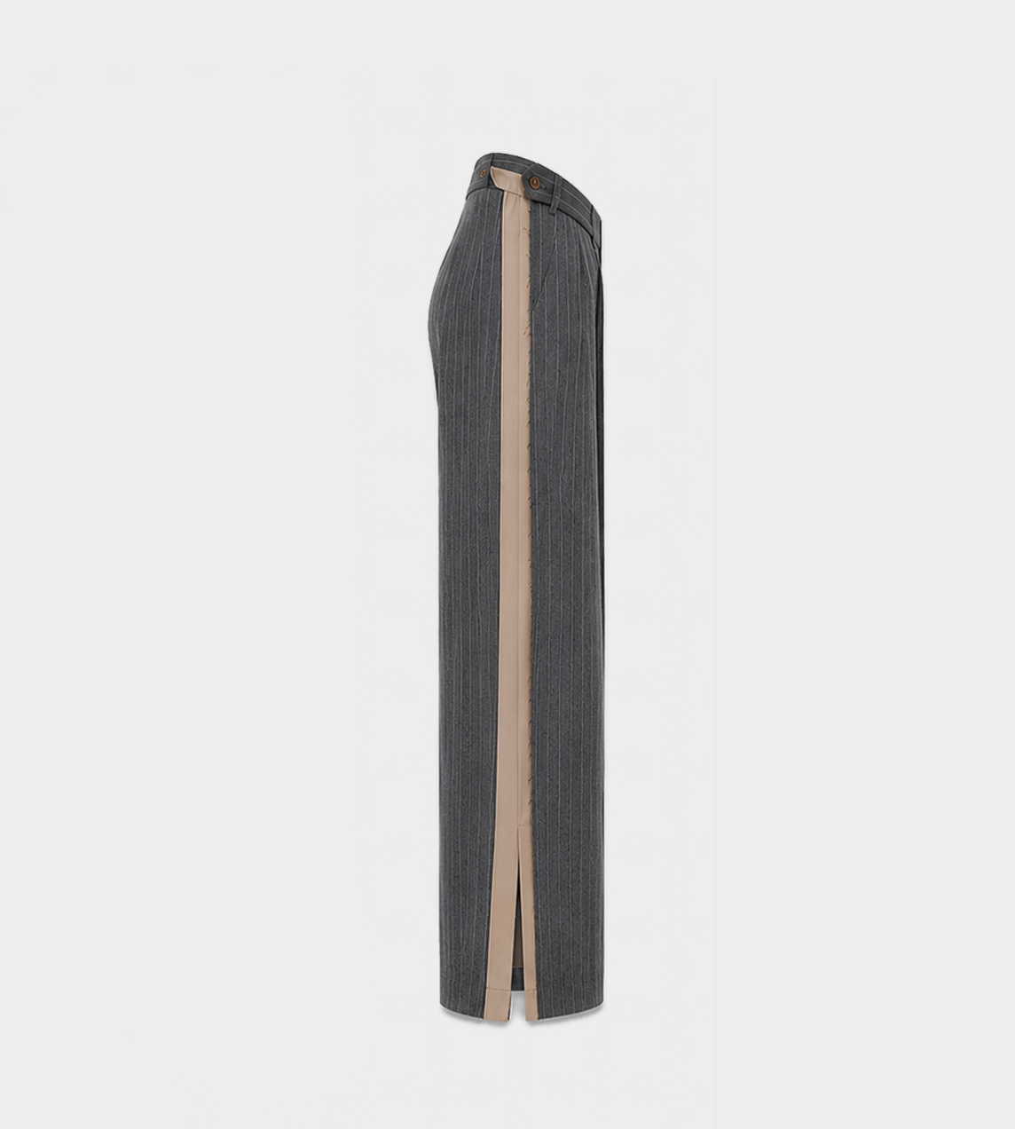 Frayed-Edge Side Stripes Pinstripe Pants