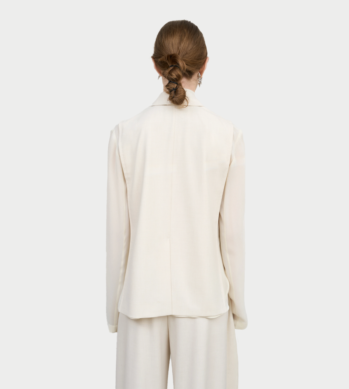 LITKOVSKA - Layered Tucked-Hem Jacket Ivory