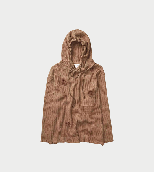 SONG FOR THE MUTE - "Daisy" Raw Patch Pocket Hoodie Sand